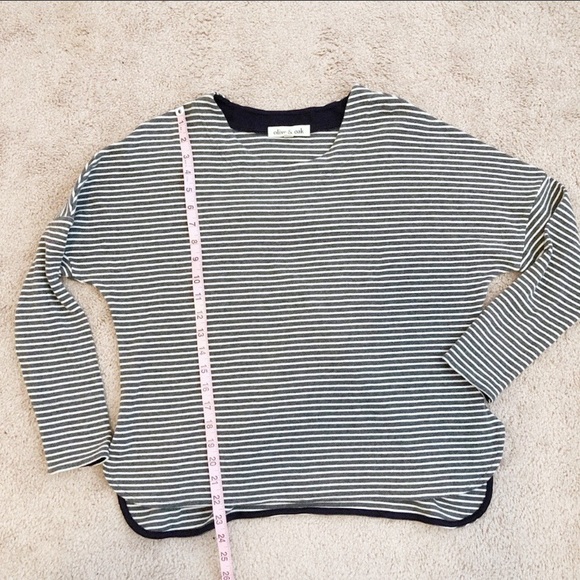 Olive + Oak Gray Stripe Hi Lo Dolman Sweatshirt - Picture 7 of 7